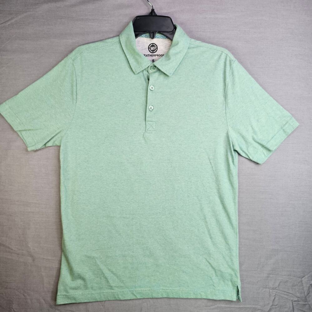 Weatherproof Knit Golf Polo Shirt Men’s Size S Green Heathered Short Sleeve